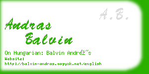 andras balvin business card